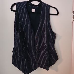 A New Day Navy and White Striped Vest